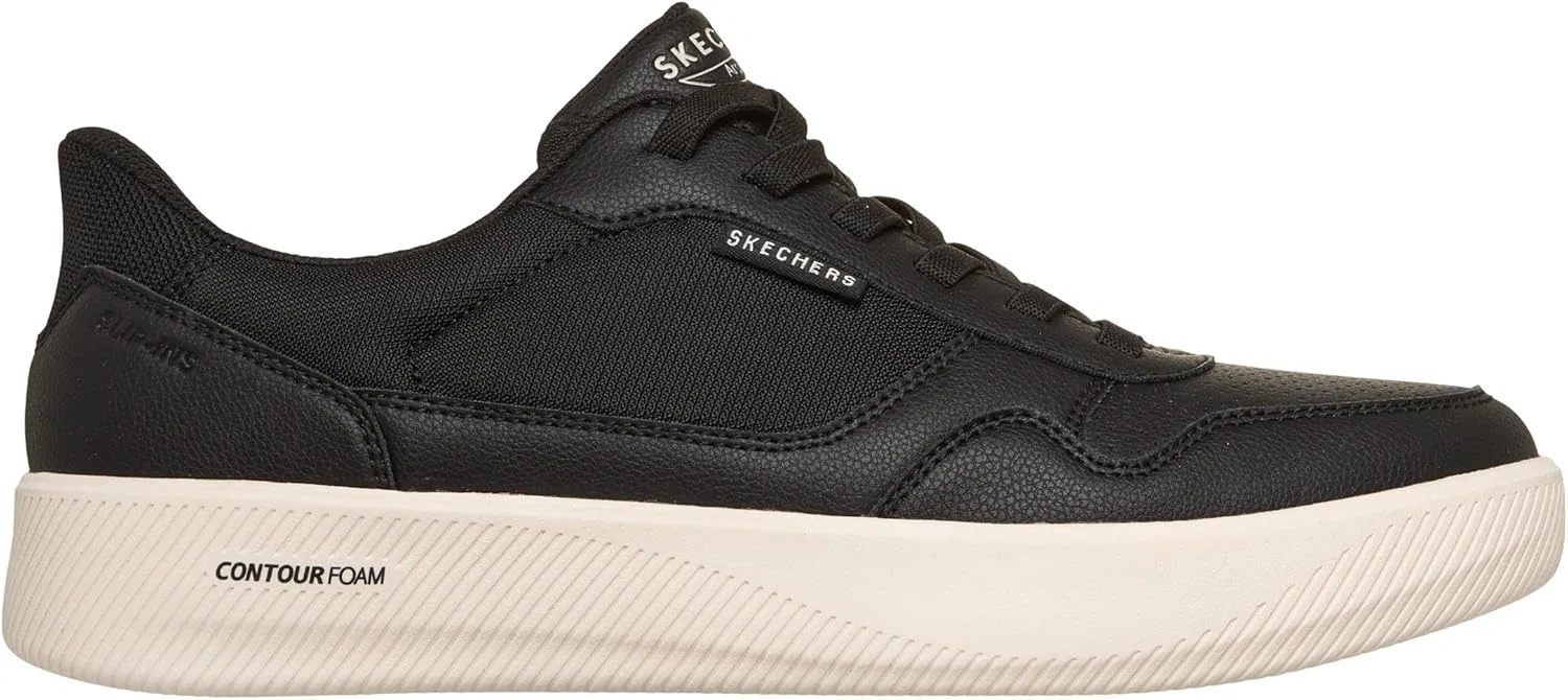 Мужские удобные кроссовки Skechers Arch Fit Court Break, Black Duraleather Mesh — фото 4