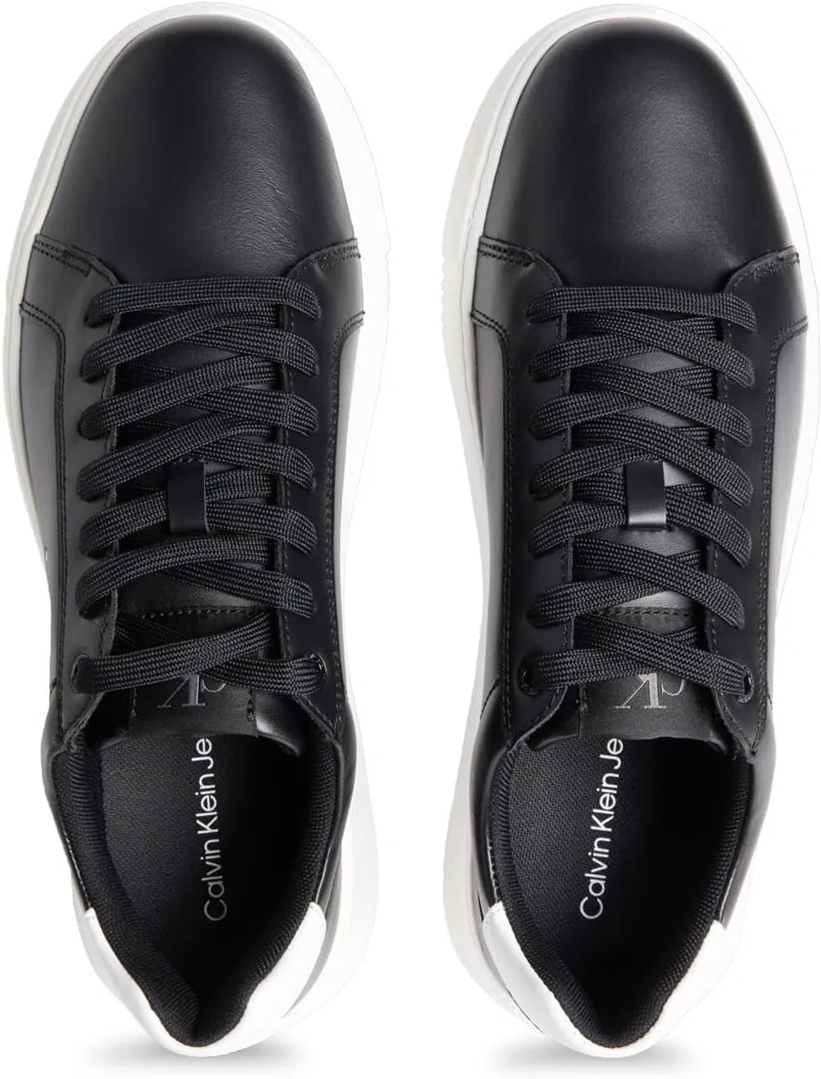 Calvin Klein Herren Кроссовки с чашечной подошвой Chunky Mono из Leder, Black Bright White — фото 4
