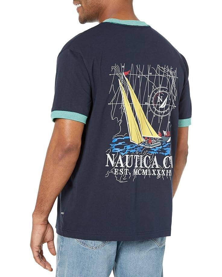 

Футболка Nautica Printed T-Shirt, темно-синий