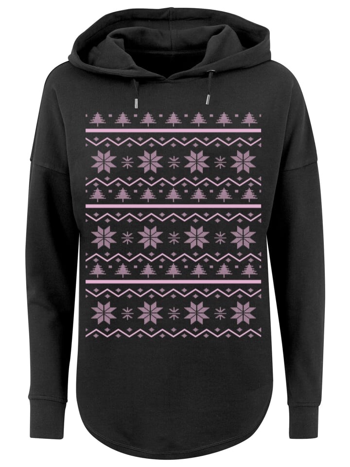 

Пуловер F4NT4STIC Oversized Scandinavian Rosa Muster Weihnachten, черный