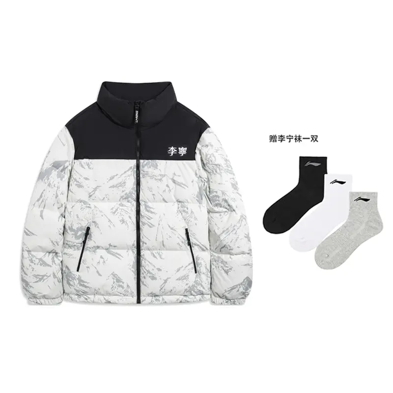 

Пуховик Li-Ning Hot Pots Down Collection Unisex White Gray Snow Mountain