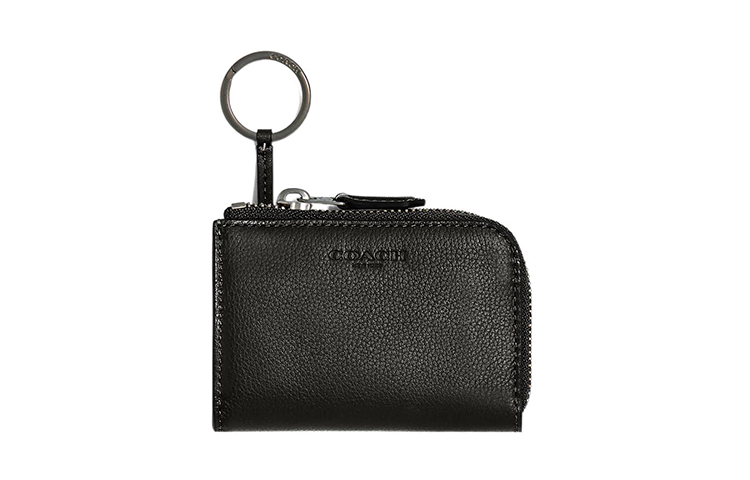 

COACH Кожаный ключница с монетницей для мужчин черный, Black
