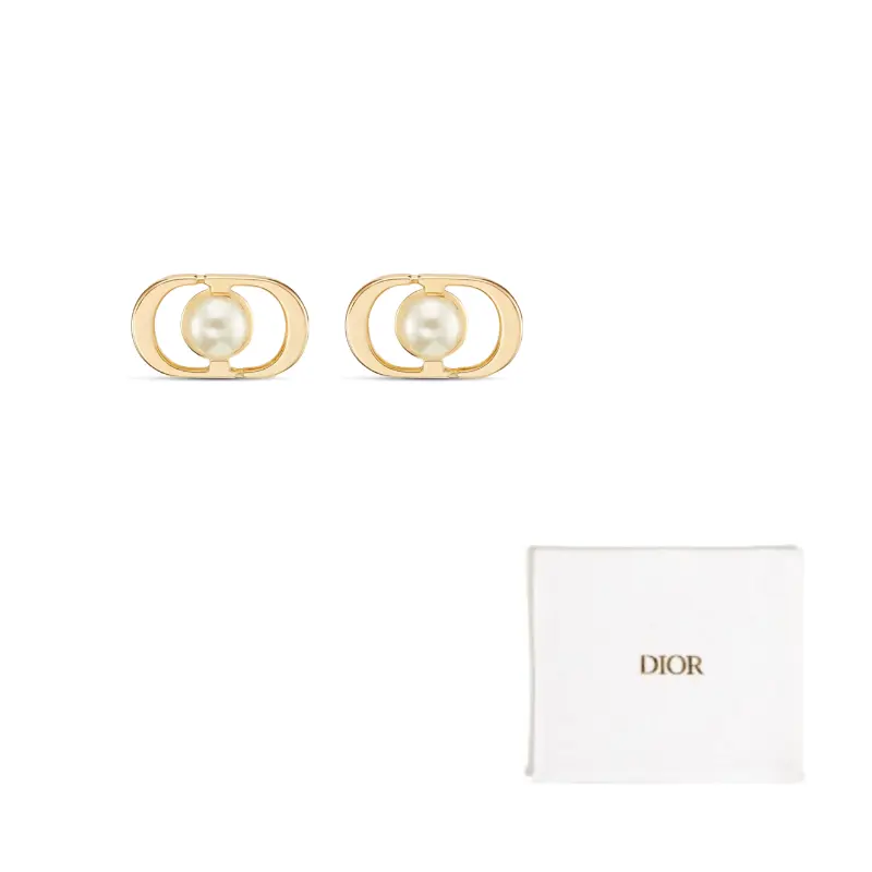 

Серьги-гвоздики из смолы с металлическими штифтами, золотистые DIOR