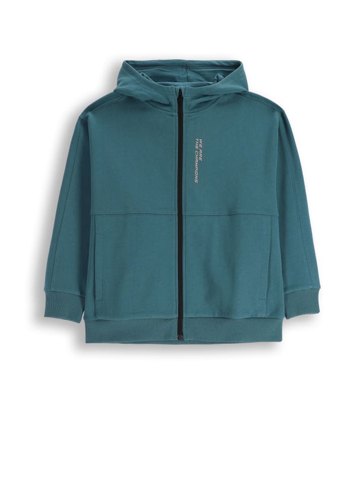 

Куртка с капюшоном на подкладке и застежкой-молнией синего цвета Coccodrillo