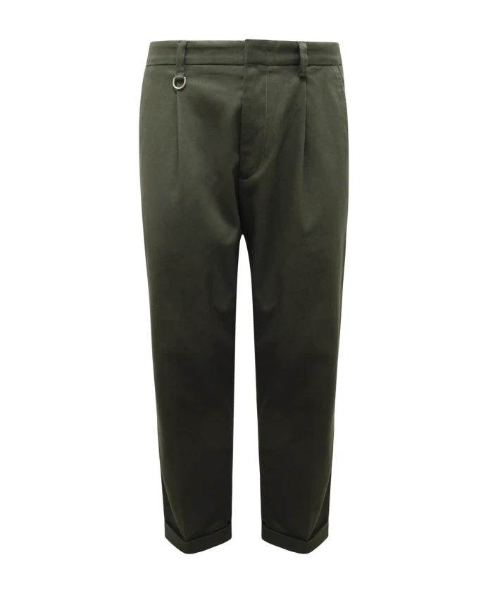 

Зеленые брюки чинос, свободного кроя. Paolo Pecora, зеленый