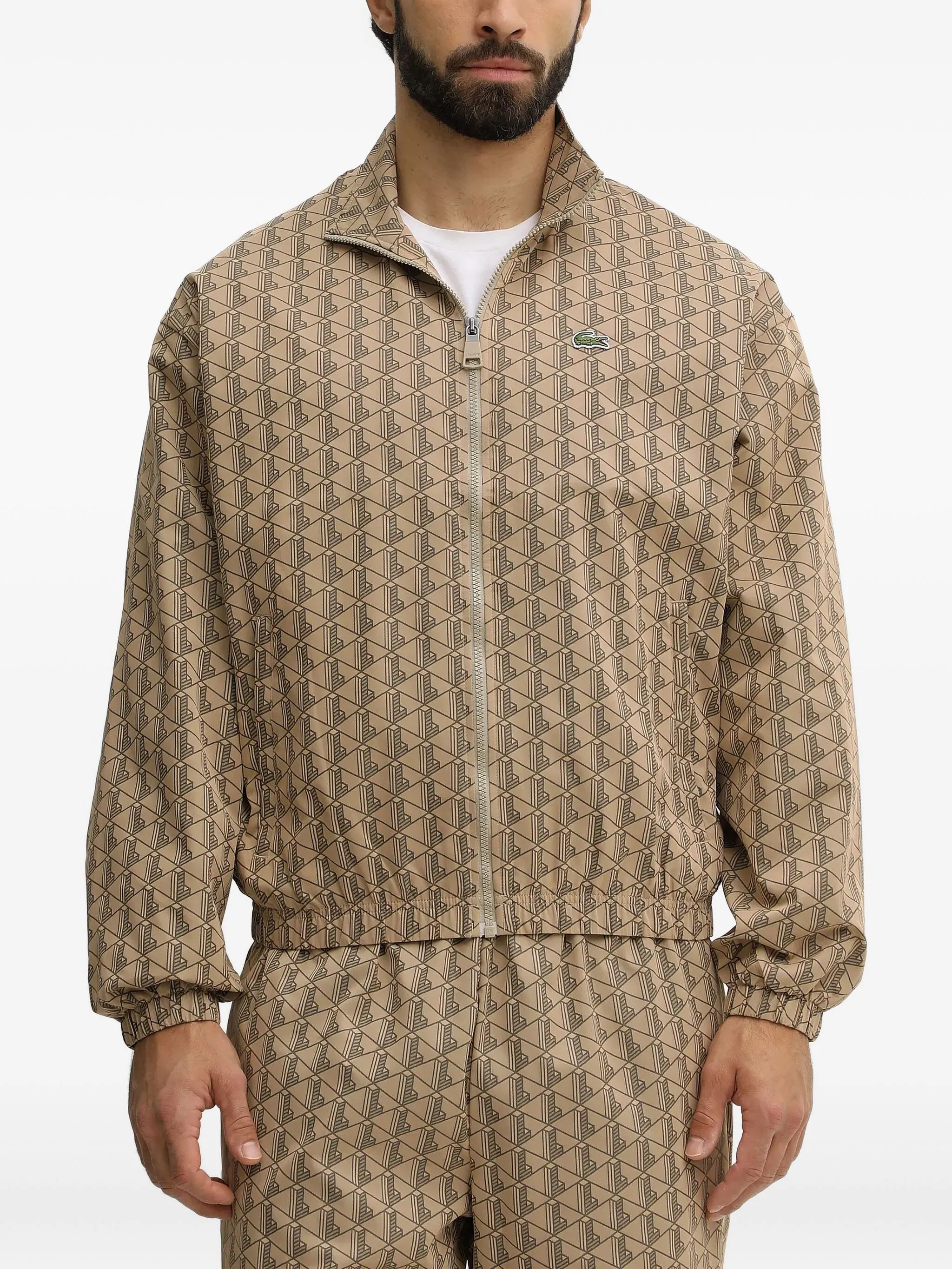 

Куртка на молнии с монограммой Lacoste, коричневый