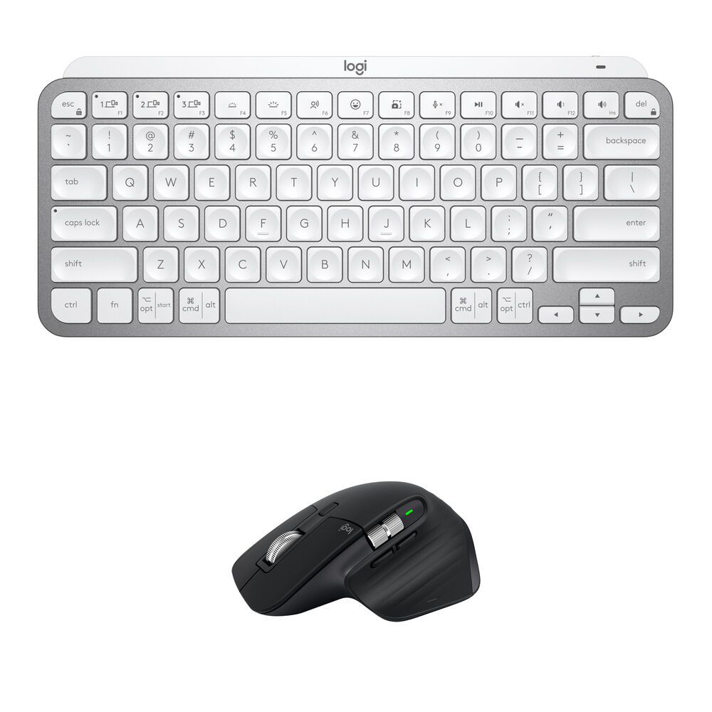 

Комплект из беспроводной клавиатуры Logitech MX Keys Mini и мыши MX Master 3S (бледно-серый / черный)