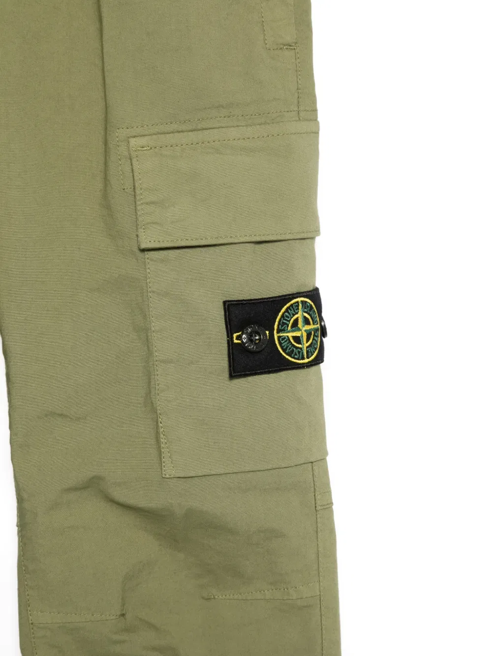 Брюки-карго с нашивкой логотипа Stone Island Junior, зеленый — фото 3