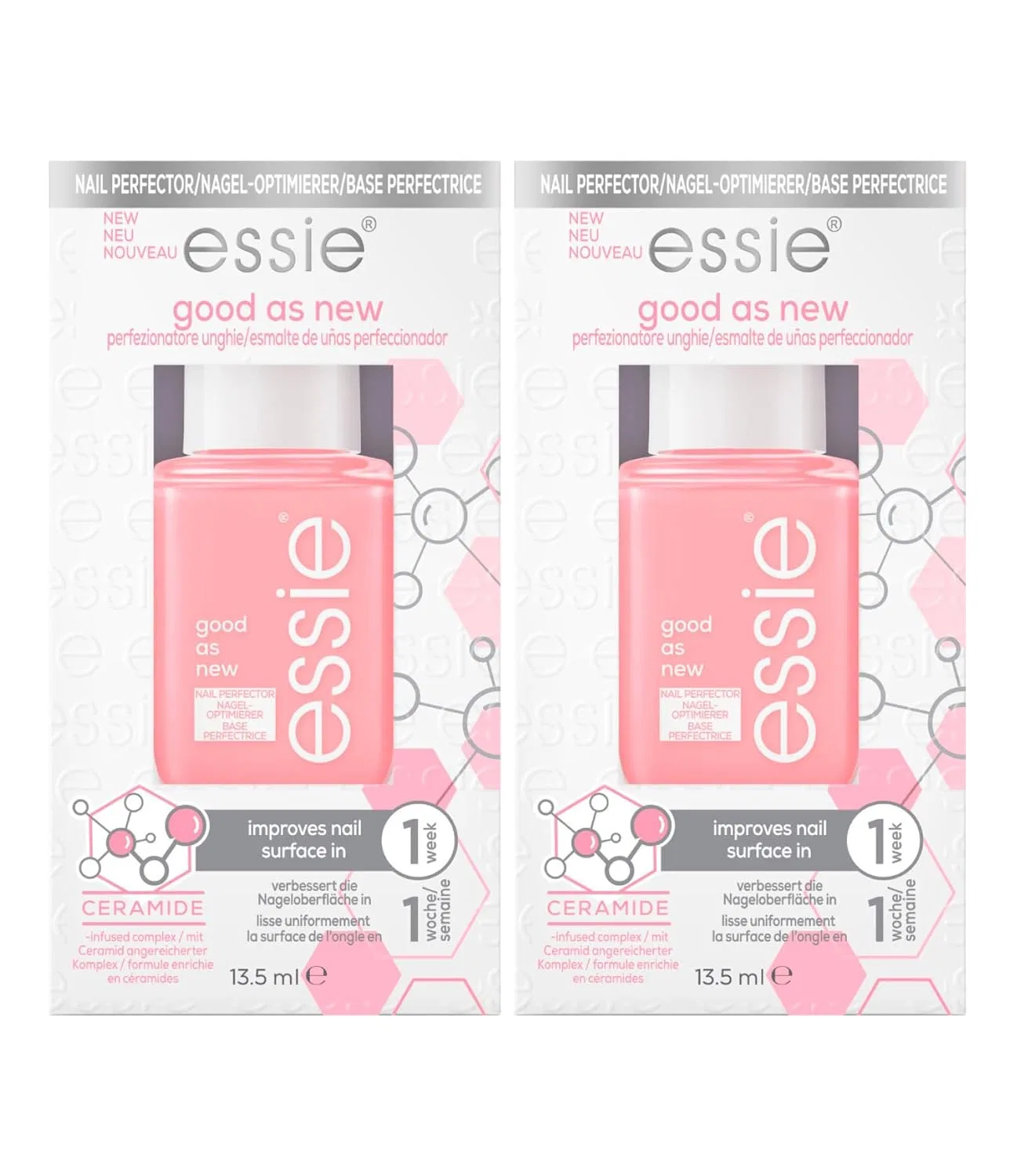 Полуматовый лак для ногтей «Good As New» с церамидным эффектом от Essie, светло-розовый, 2 штуки Essie, Pale Pink