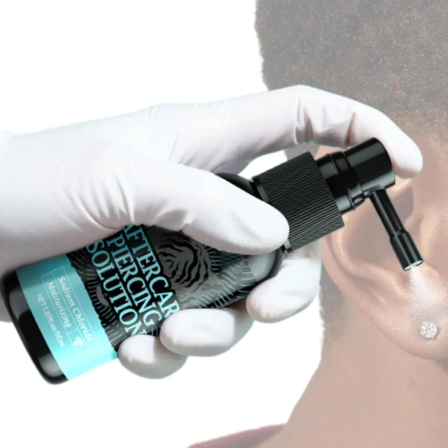 Спрей для ухода за пирсингом Aftercare Piercing Cleaning Solution, 50 мл, бесцветный
