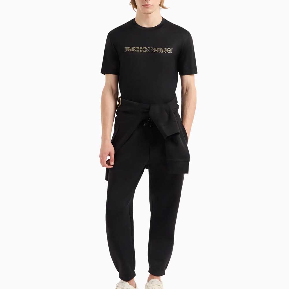 Футболка Asv Lyocell с принтом логотипа Ramadan Capsule Collection EMPORIO ARMANI, черный — фото 3