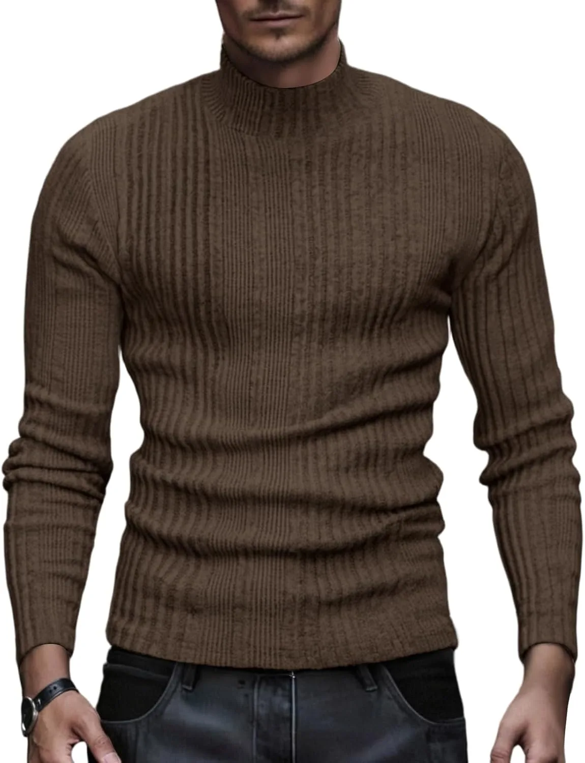 

Ymosrh мужская футболка с воротником-стойкой, длинный рукав, базовая термофутболка для осени и зимы, S-2XL