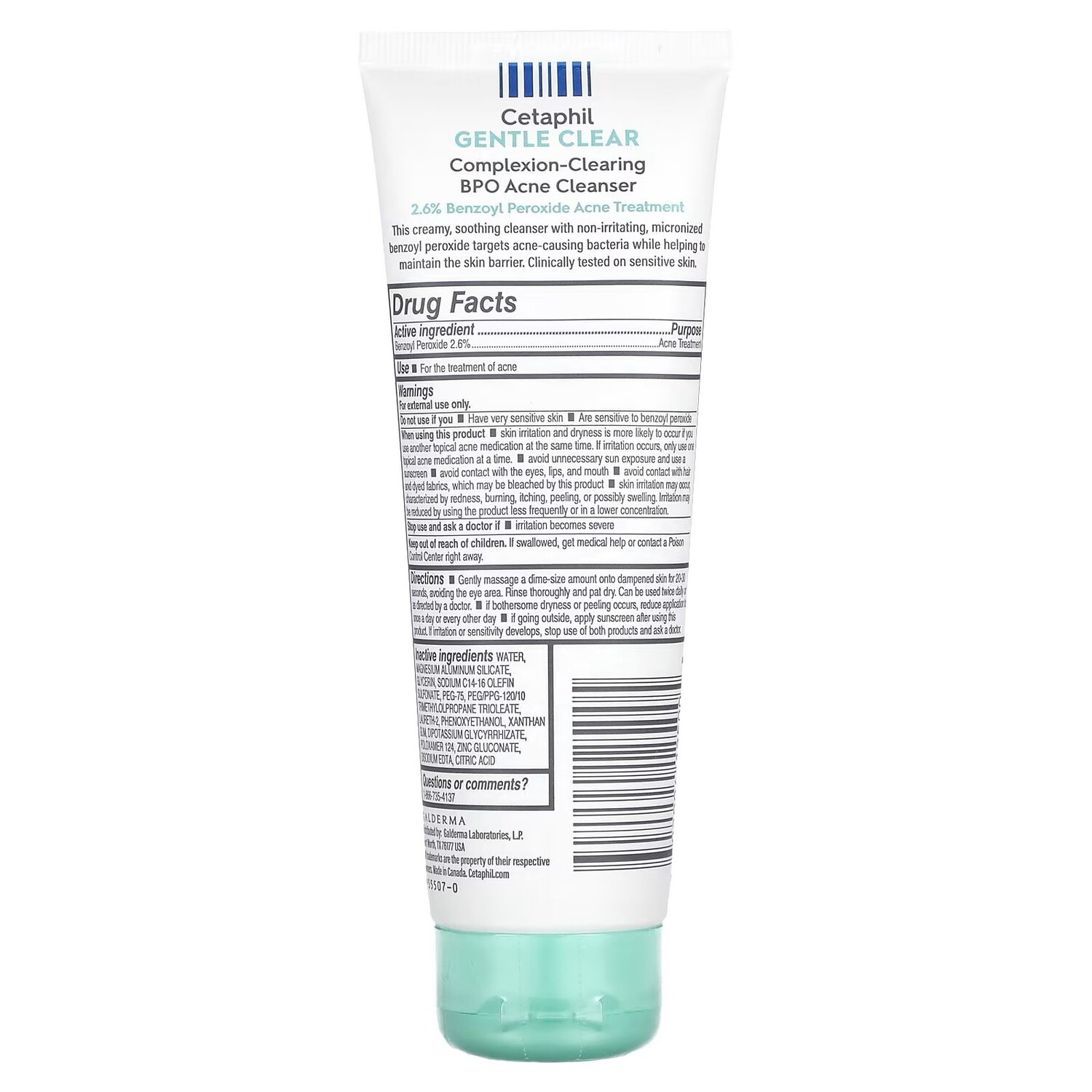 Крем для лица SPF CETAPHIL Gentle Clear, Очищающее средство от прыщей BPO, очищающее кожу,,2 жидких унции — фото 2