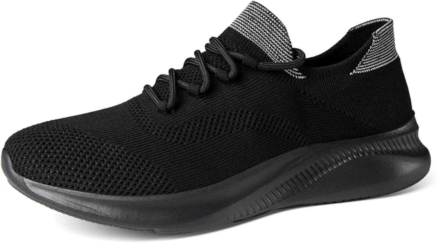 

Мужские вязаные сетчатые модные кроссовки с поддержкой свода стопы, дышащие, мягкая платформа, не скользят, ортопедические, для ходьбы, спорта, вождения, на улицу, для ежедневных поездок и работы Oxngdmdm, черный