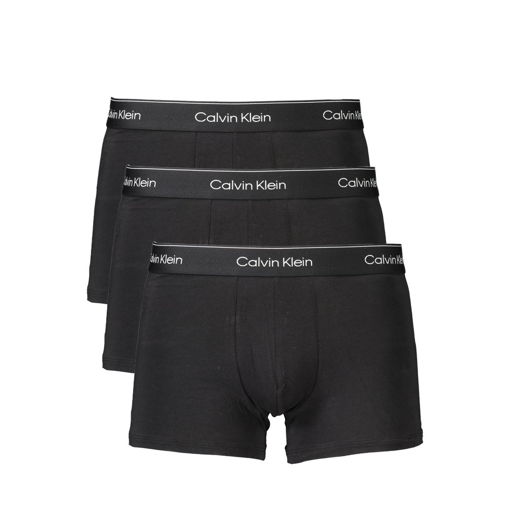 

Черные хлопковые мужские боксеры-шорты трио Calvin Klein