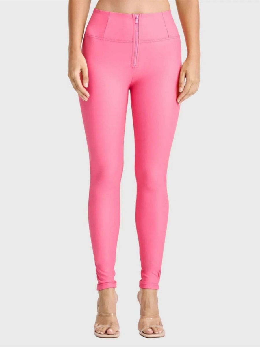 

Женские облегающие брюки с высокой посадкой из искусственной кожи Freddy, Pink