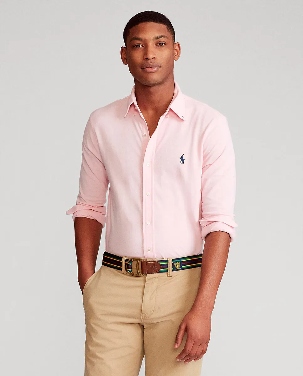 

Ультралегкая мужская рубашка из пике Polo Ralph Lauren, цвет Rosa pálido