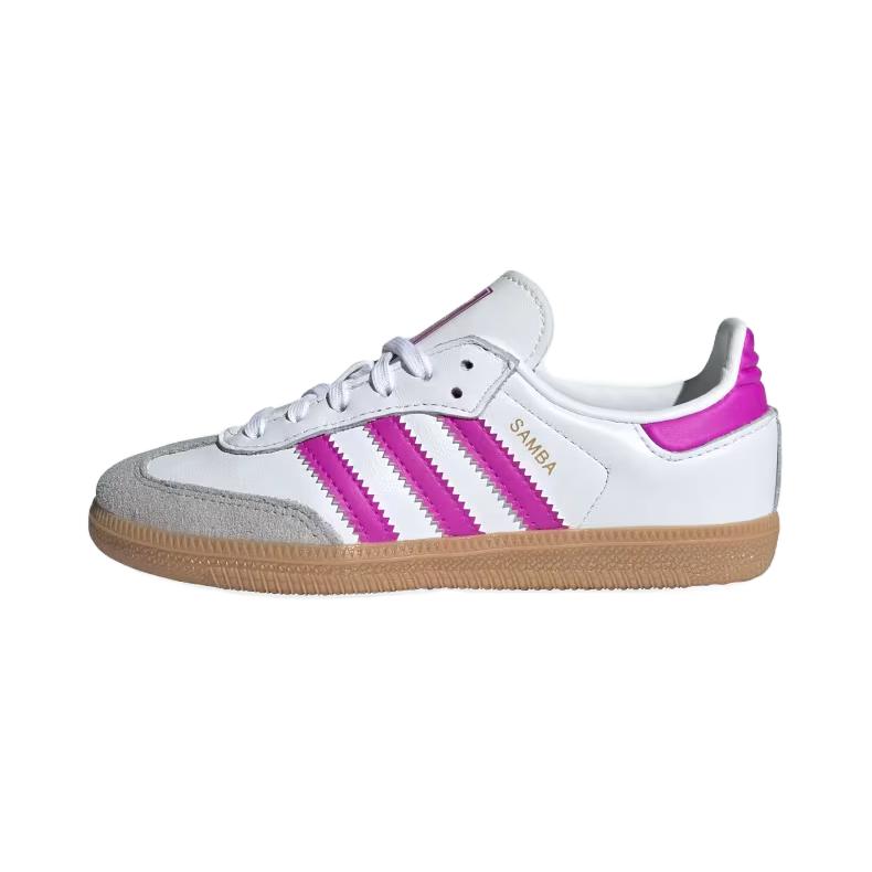 

Adidas Originals Детские кроссовки для скейтбординга SAMBA OG Low Top, белые, фиолетовые, серые, для детей от 3 до 7 лет