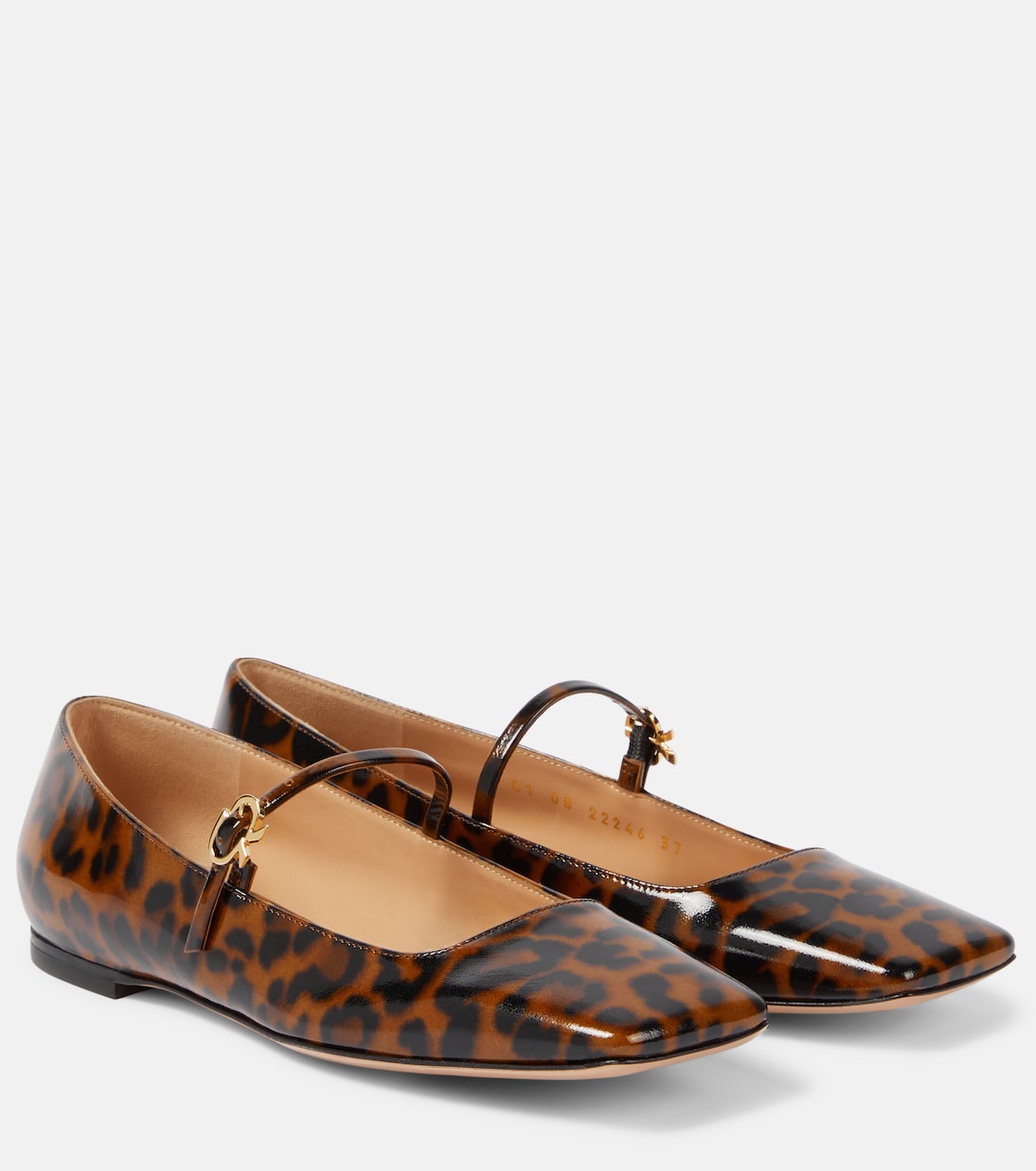 Туфли Мэри Джейн из лакированной кожи Christina Gianvito Rossi, Leopard Print