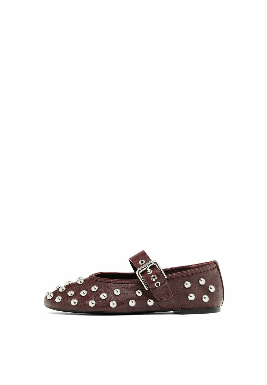 Балетки с ремешком на щиколотке FLATS WITH STUDDED BUCKLES Massimo Dutti, лиловый
