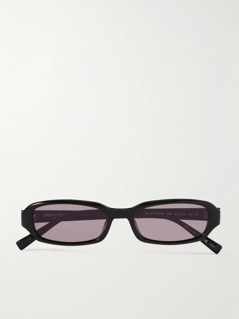 Овальные солнцезащитные очки Erin в ацетатной оправе Saint Laurent Eyewear, черный