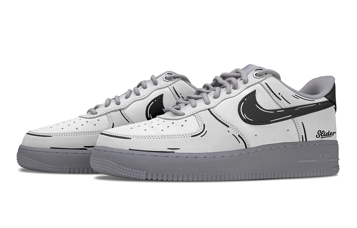 Кроссовки Nike Air Force 1 низкие серые — фото 4