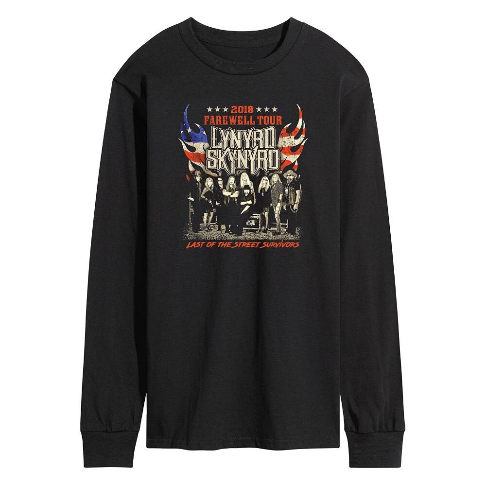 

Мужская футболка Lynyrd Skynyrd Farewell Tour 18 с длинными рукавами и рисунком Licensed Character, черный