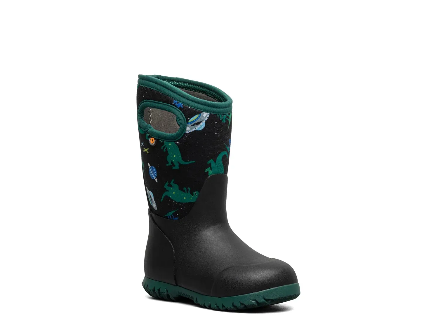 

Bogs York Rain Boot - детский, черный с принтом динозавра