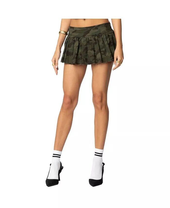

Женская камуфляжная плиссированная мини-юбка Edikted, зеленый
