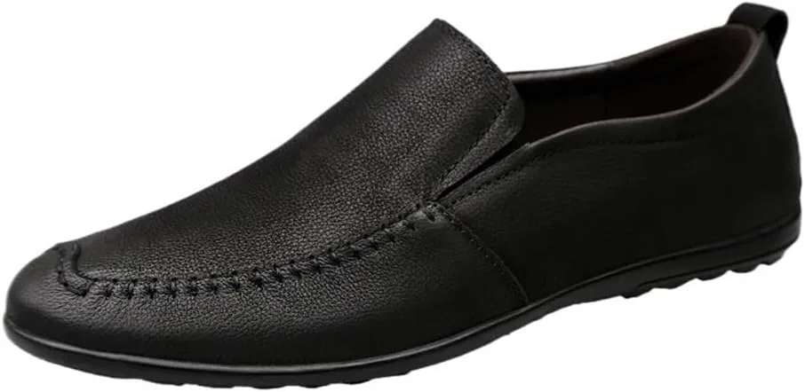 Лоферы Vintage из кожзама, круглый носок, Black UOPYNE