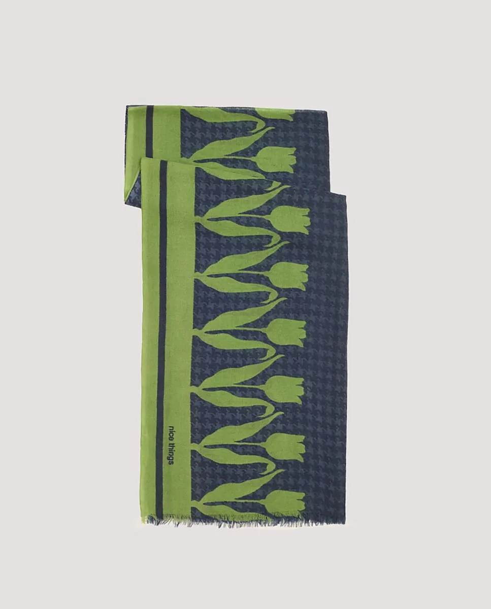 

Женский шарф с тюльпановым принтом Nice Things, зеленый