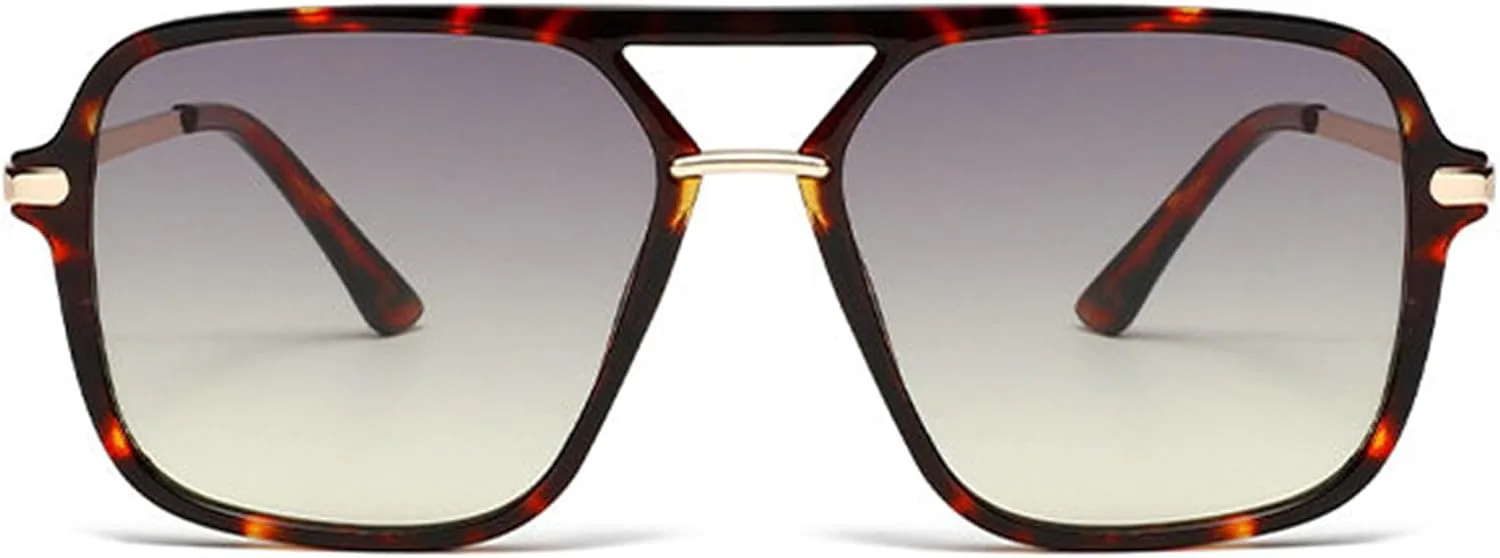 

Willochra Классические квадратные солнцезащитные очки с двойной оправой для женщин, увеличенная дизайнерская стильная оправа, очки-пилот в винтажном стиле, C5