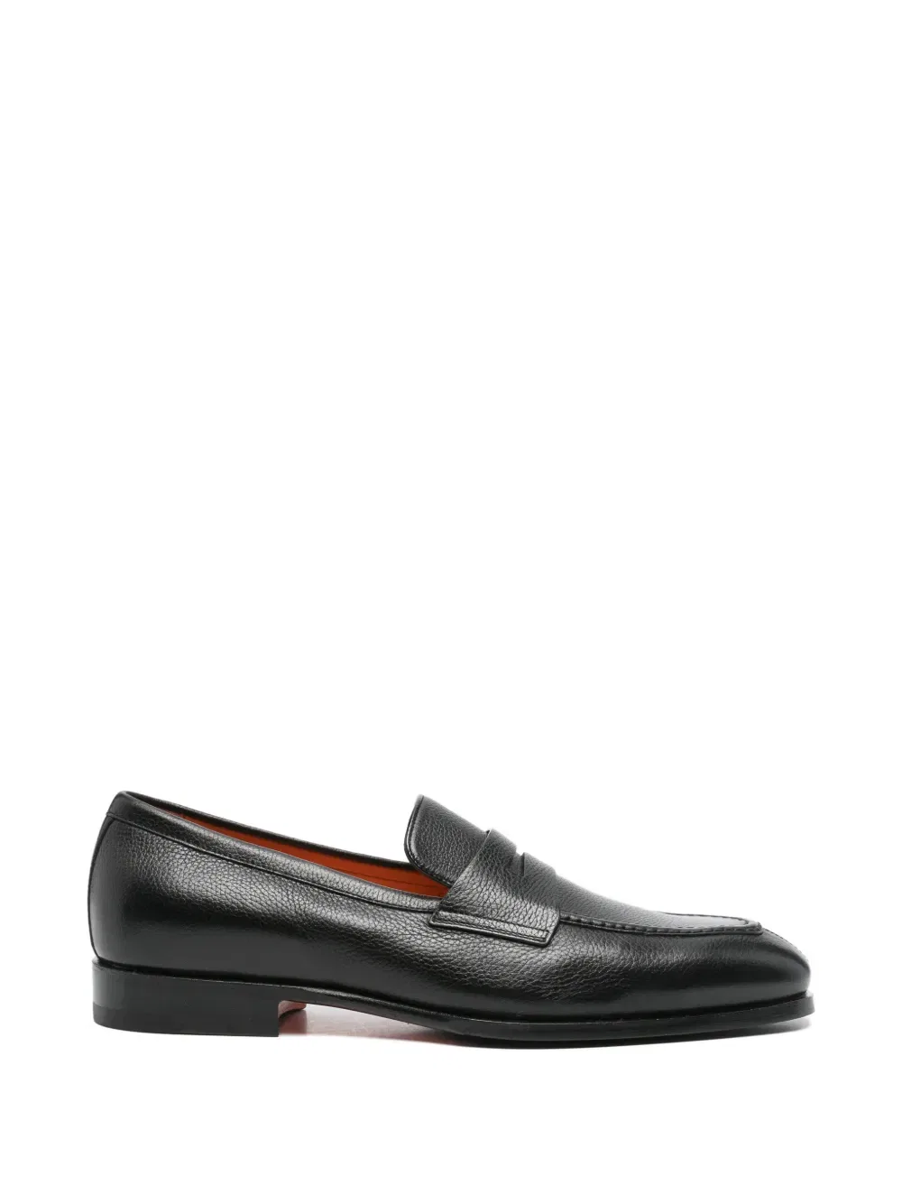 Лоферы Adrian из зернистой кожи Santoni, черный