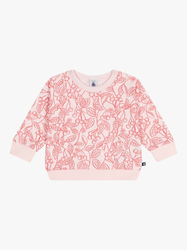 

Детская хлопковая вишневая толстовка Petit Bateau, Fleur/Spi