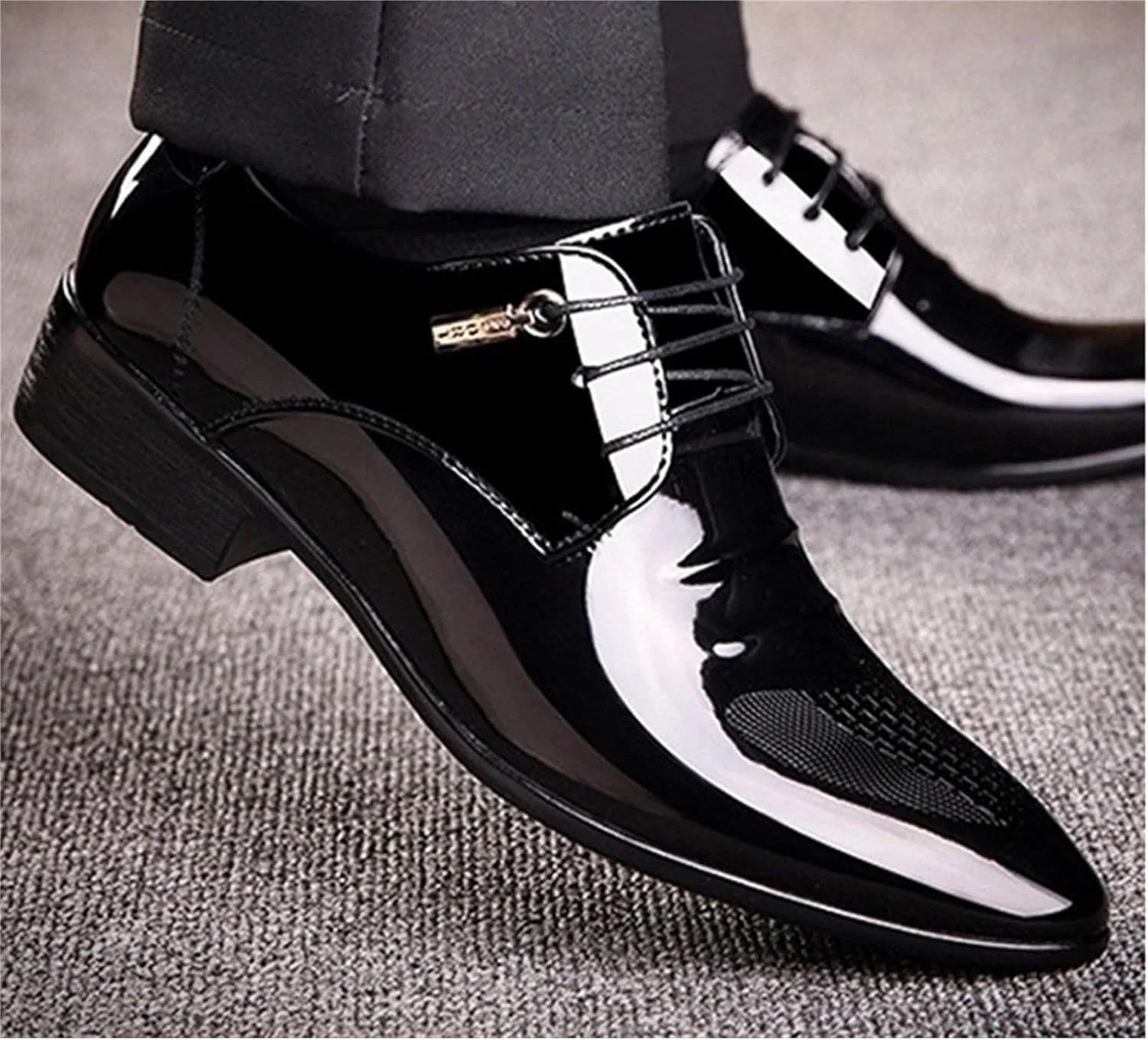 Туфли кожаные формальные Loafers Black EXAMEEEU — фото 2
