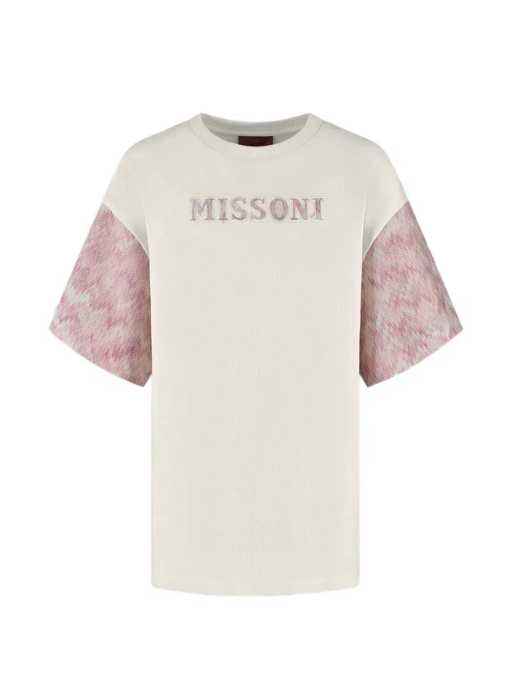 Мини-платье с вышитыми рукавами Missoni Kids, нейтральный