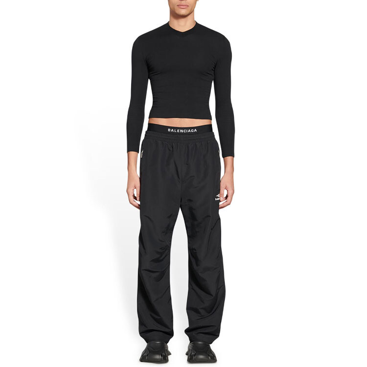 Брюки спортивные Balenciaga 3B Sports Icon, черный / серый — фото 3