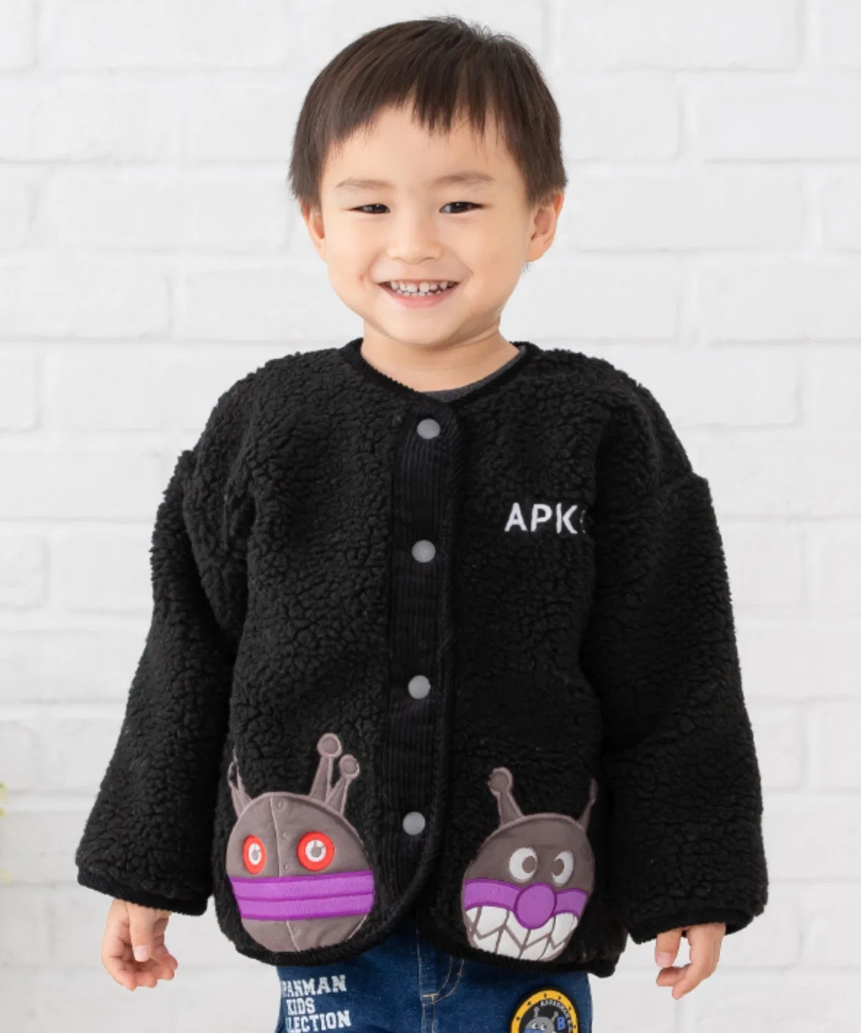 Куртка из искусственного меха Anpanman Kids Collection, чёрный