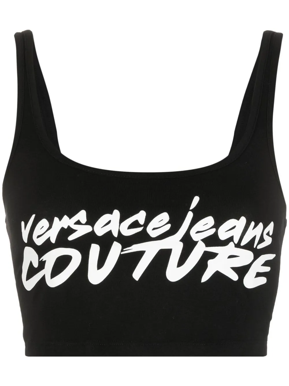 

Укороченный топ с логотипом Versace Jeans Couture, черный