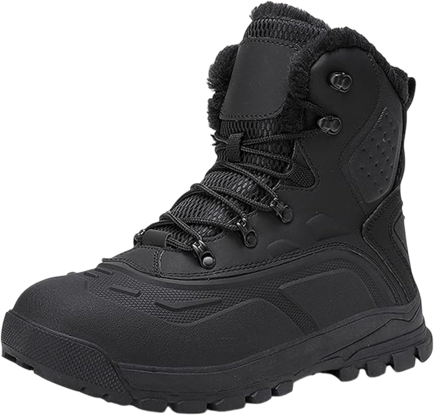 

Мужские водонепроницаемые утепленные зимние снегоступы, сапоги с меховой подкладкой для холодной погоды Generic, черный