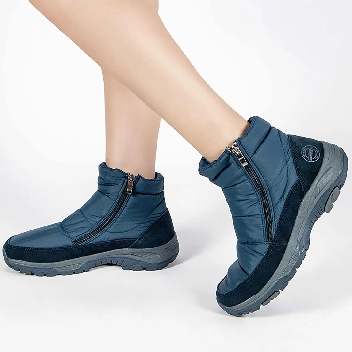 Мужские ботинки Мужские ботинки 2025 Снежные ботинки для зимы Обувь Casua Ankle Botas Mujer Теплые зимние ботинки Женские рабочие ботинки Generic, Blue — фото 2