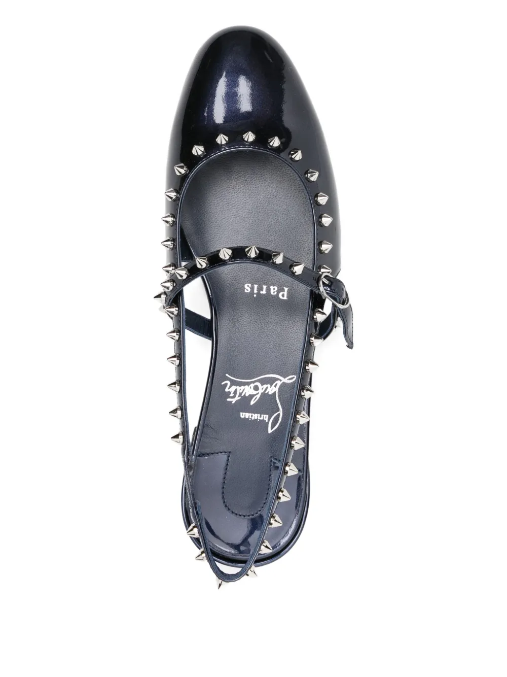 Босоножки на каблуке Sweet Janispikes с заклепками Christian Louboutin, синий — фото 4