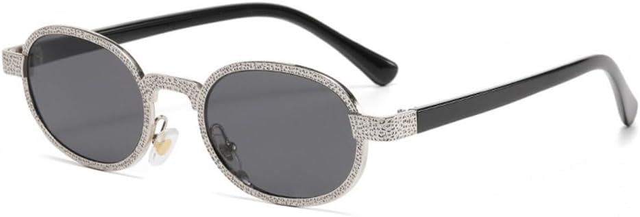 

Винтажные овальные женские солнцезащитные очки, модные солнцезащитные очки с градиентным зеркальным покрытием и защитой от УФ-излучения UV400, трендовые мужские двухцветные солнцезащитные очки TYUVIVO, Silver Grey