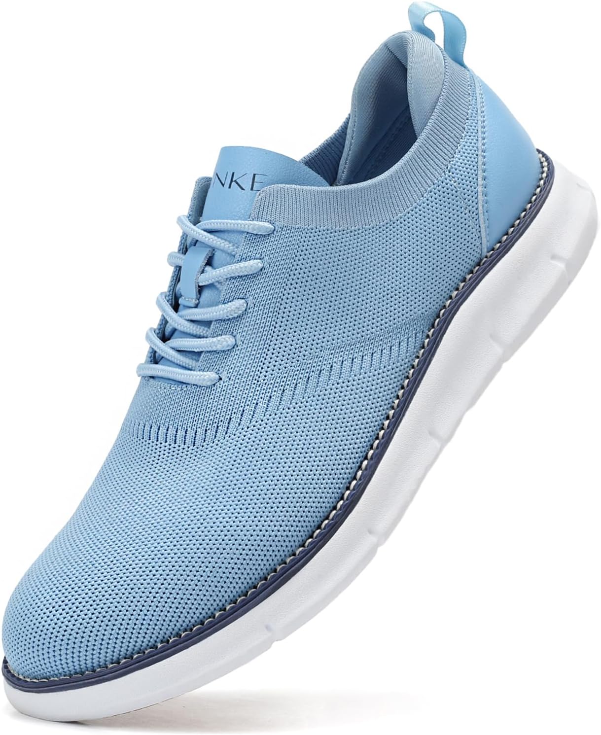 

Мужские сетчатые туфли на шнуровке, повседневные деловые оксфорды, легкие дышащие кроссовки для ходьбы, удобная обувь с толстой подошвой, теннисная обувь Svnke, Carolina Blue