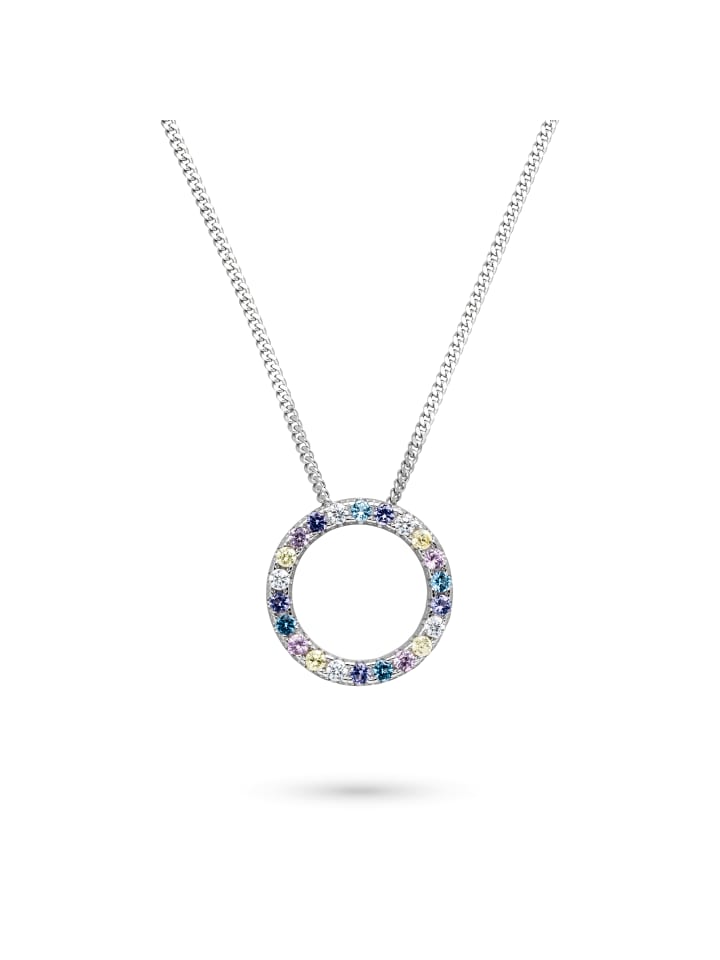 

s.Oliver Серебряное колье с разноцветными камнями в серебряной оправе