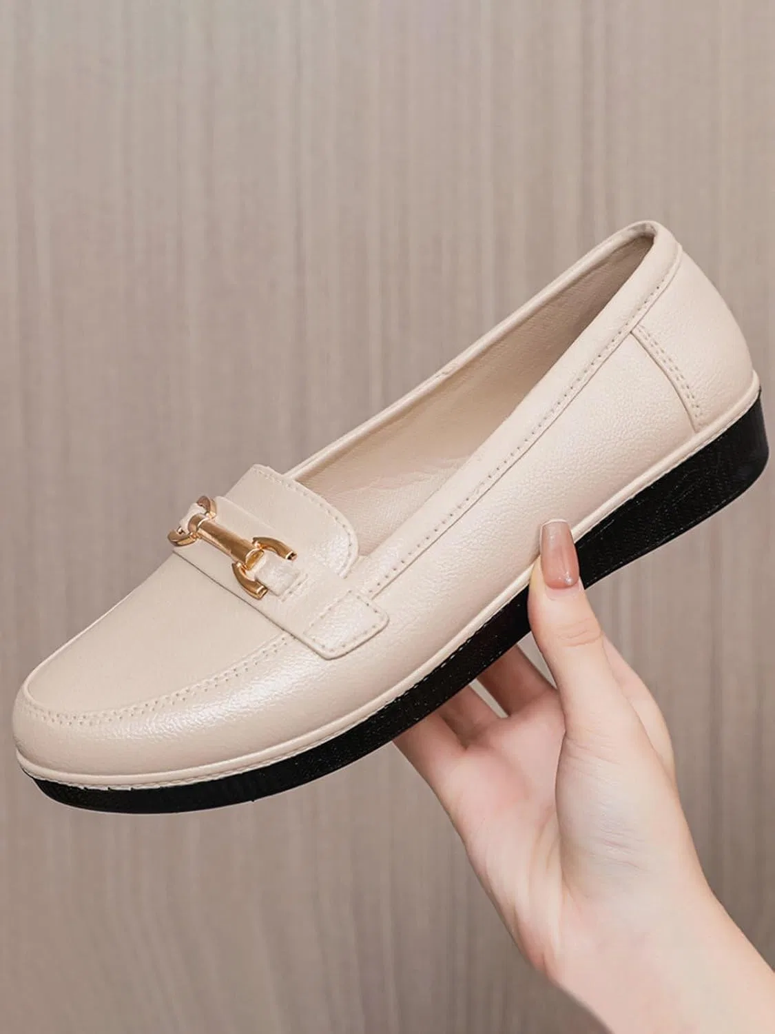 Лоферы женские, Beige — фото 2
