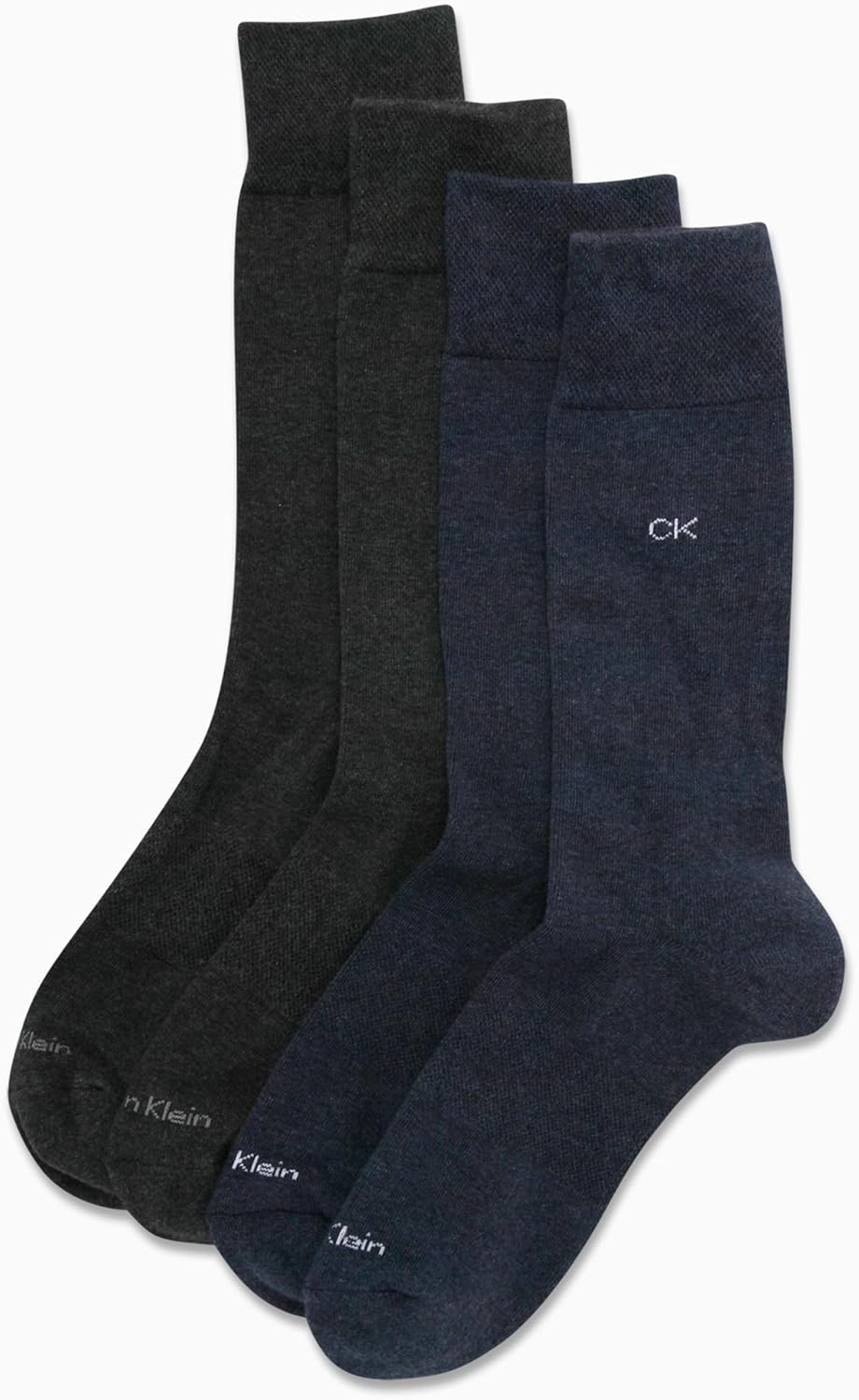 Мужские носки Calvin Klein под костюм - 4 пары дышащих хлопковых носков с мягкой подкладкой для работы, деловых и официальных мероприятий, Denim Assorted — фото 3