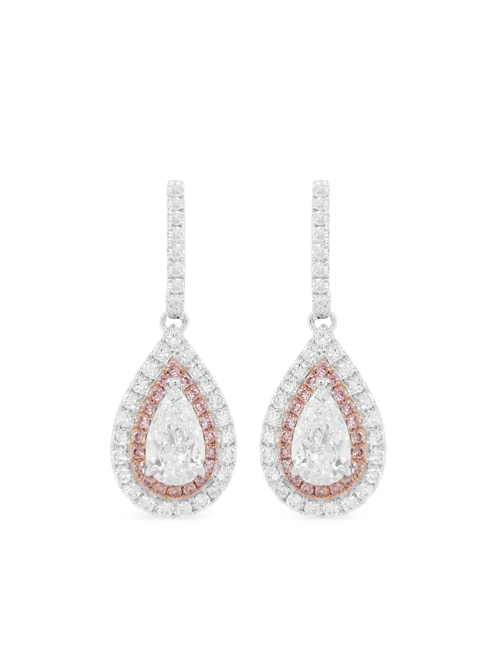 

Серьги-подвески из белого золота с бриллиантами HYT Jewelry, серебяный