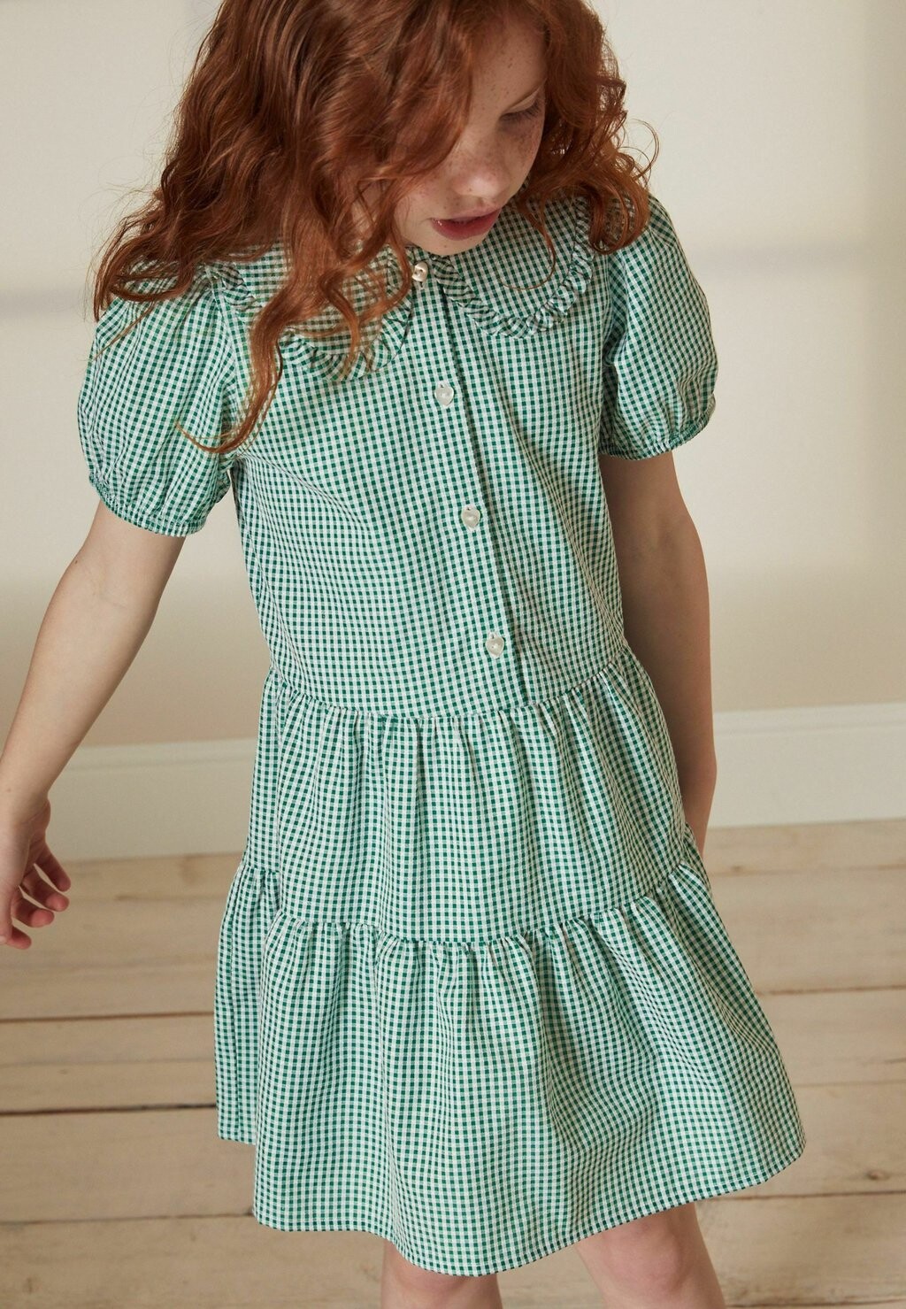 

Платье летнее Rich School Gingham Tiered Pretty Next, зеленый