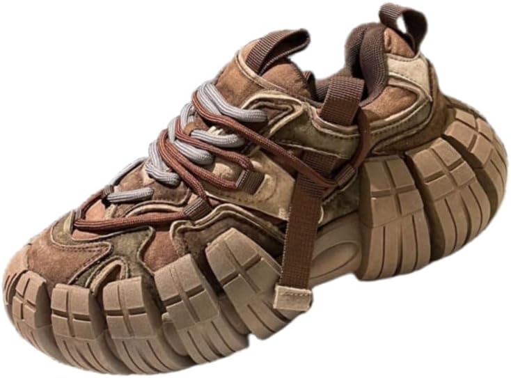 

Мужские спортивные повседневные кроссовки с дышащей и удобной толстой подошвой, подходят для повседневной носки Hoalox, шоколадный